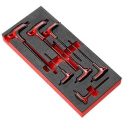 Modul mit 7 Stiftschlüsseln Torx® mit „T“-Griff in Schaumstoffeinlage
